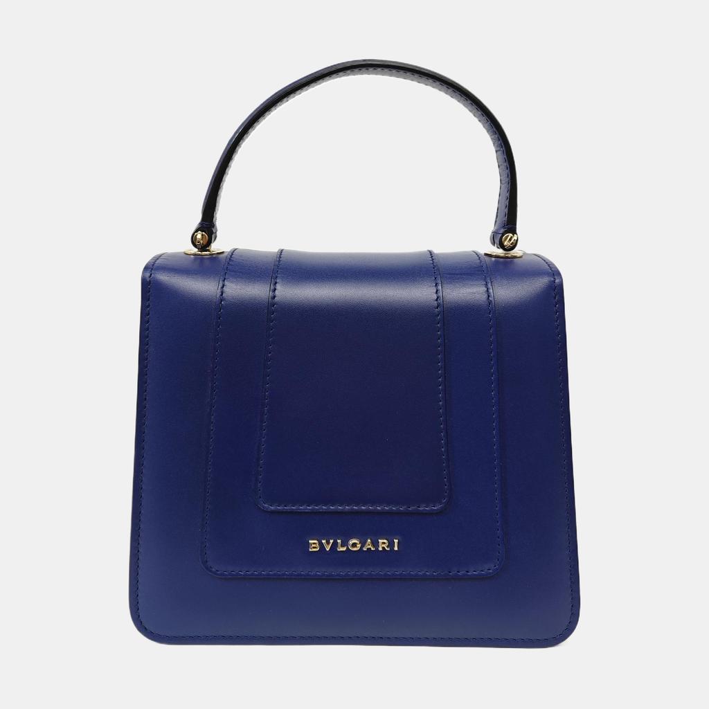 [Pre-Owned] Serpenti Forever Small Blue Leather Quilted Bag With Snake Head - Excellent #RY5ELD
