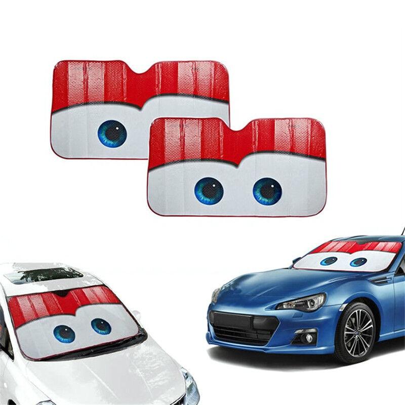 Cartoon Aluminium Foil Car Windshield Sun Shade Big Eyes Cars Front Window Visor