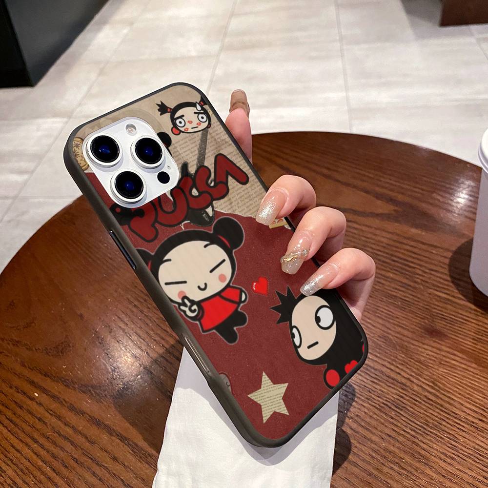 Popular Animation P-Pucca Phone Case For IPhone 17 16 15 11 12 13 14 Pro Max Soft Corrugated Silicone Cover Case