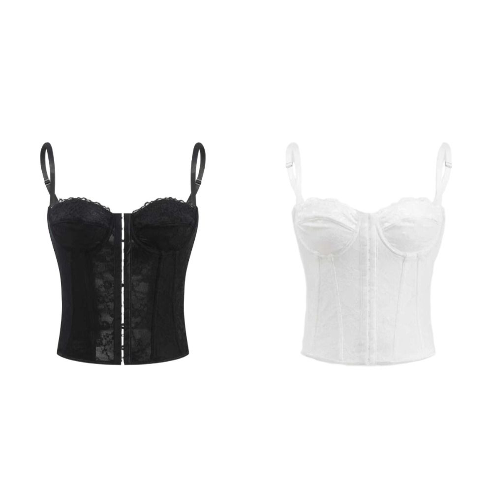 Sleeveless Lace Corset Hollow Suspender Vest Spicy Girl Style Lace Camisole  Ladies