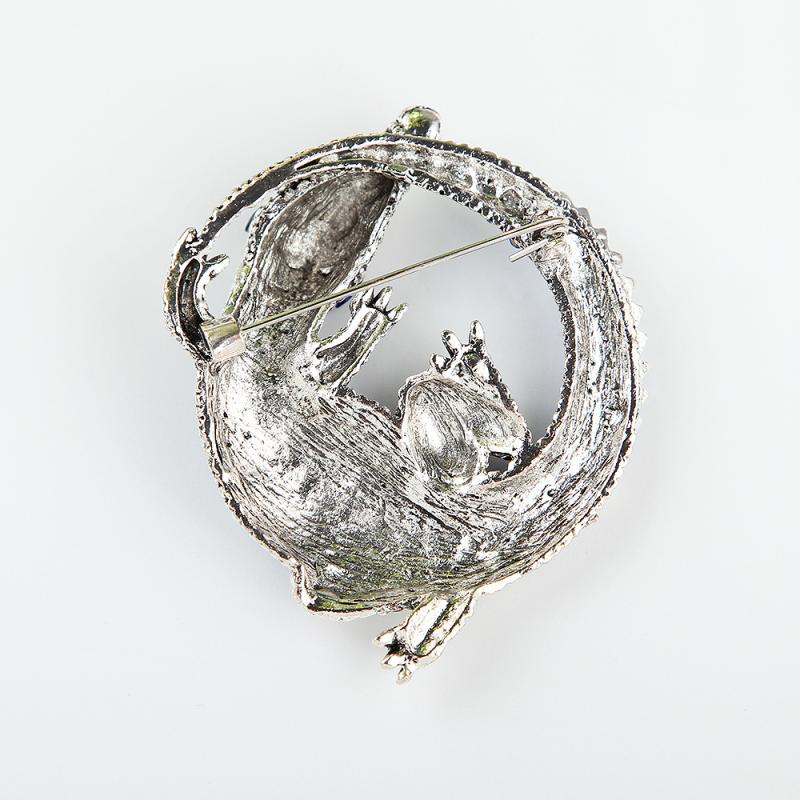 Модные винтажные броши из крокодиловой кожи со стразами для женщин, одежда, пальто, вечеринка, аксессуары, подарки