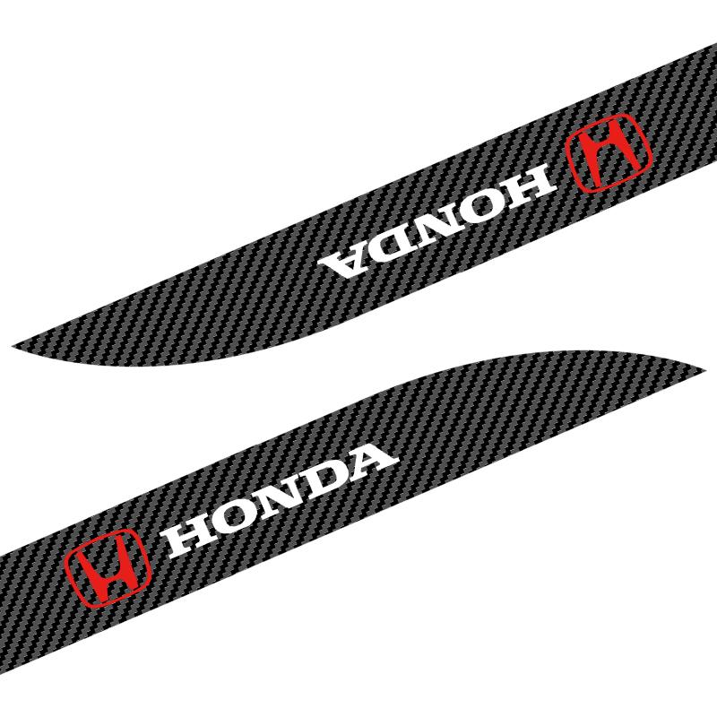 2 шт. Карбоновая наклейка на боковой порог двери автомобиля, полоса, защита от царапин, наклейка для рестайлинга для Honda Fit Mugen Insight Type S R VTEC DOHC Modulo Vezel Legend RR