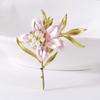 Blucome New Artistic Peach-blossom Brooch Gentle Fresh Flower Plant Pin Women Party Office Brooch Pin Gifts