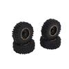 4Pcs Brass Wheel Tire Set 1.2in Hub Replacement for Traxxas 1/18 RC Crawler Car Black