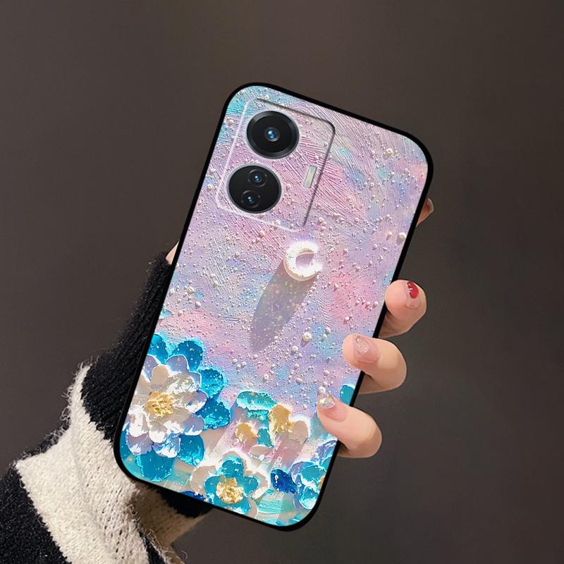 Чехол для vivo T1 4G V2153 Чехлы ТПУ Черный Силикон Пейзажный Чехол для vivo T1 44W Чехол VivoT1 Y55 4G Ударопрочный Мягкие Чехлы