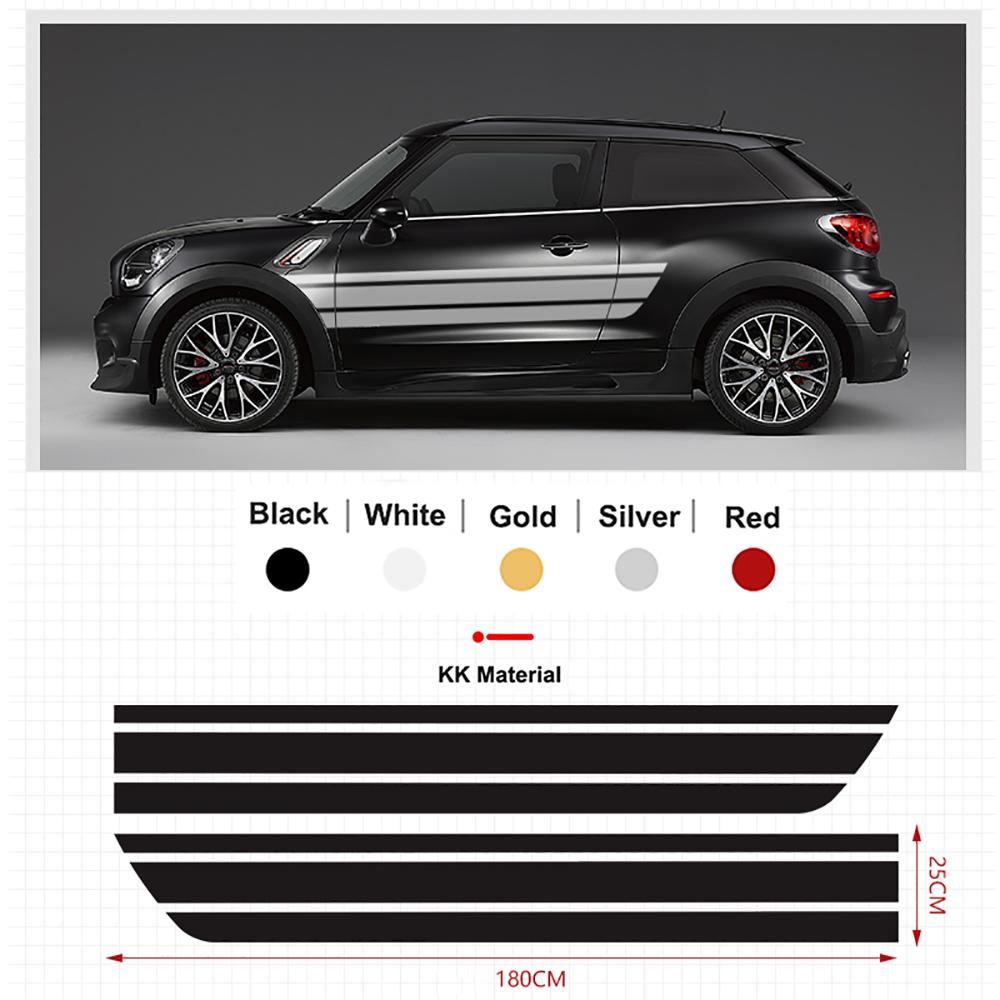 2 шт. Наклейки-декоративные полосы на пороги кузова автомобиля для MINI Cooper Clubman F54 F55 F60 R55 R56 R60 Countryman Аксессуары