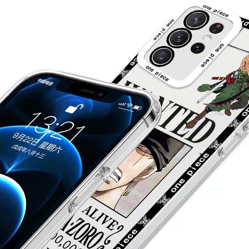 Samsung S24PRO Zoro 20 Luffy FE Аниме 21 Прозрачный A54 Полный пакет Противоударный S22 Совместимый Чехол One Piece