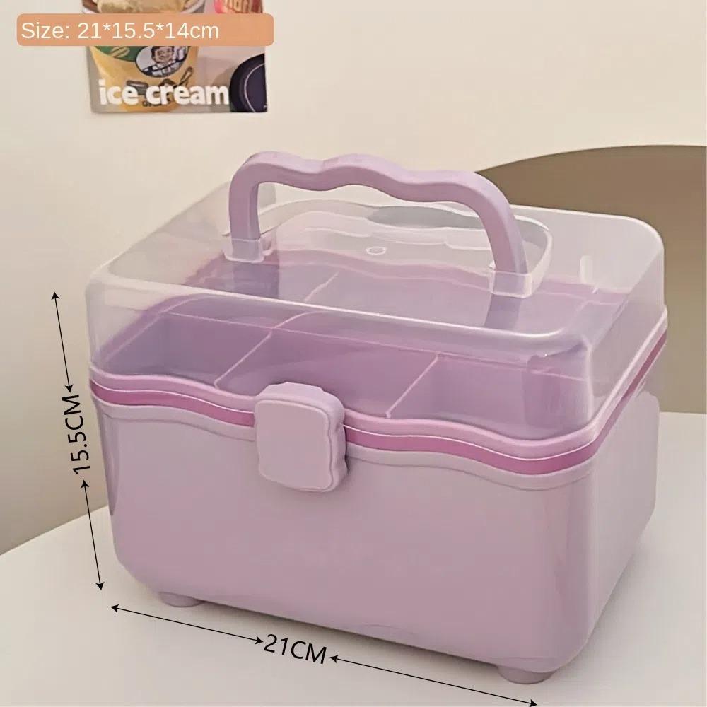 Nail Art Box 2 Layer Storage Box Jewelry Case Family Emergency Kit Box Storage Case Certificates