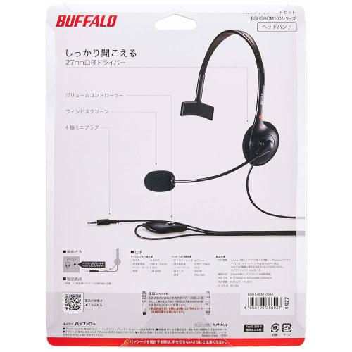 Гарнитура Buffalo BUFFALO с одним наушником и оголовьем, 4 полюса, BSHSHCM105BK