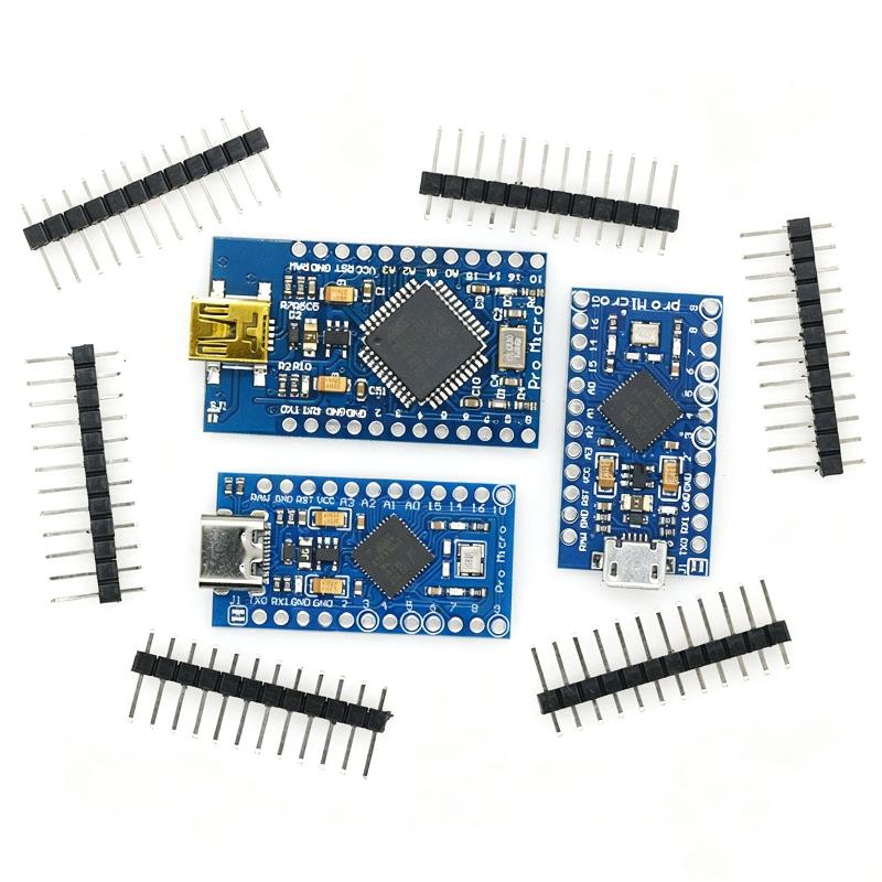 1 Set Replace Accessories Pro Micro Atmega32U4 5V 16Mhz For Pro Mini With 2 Row Pin Header For Leonardo Mini Usb Interface