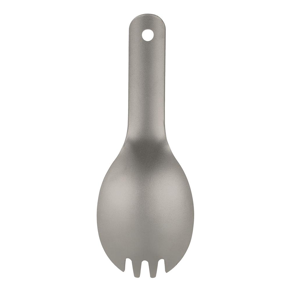 Lixada Титановая Spork с короткой ручкой Сверхлегкая детская детская Spork Столовые приборы для кемпинга и пикника на открытом воздухе
