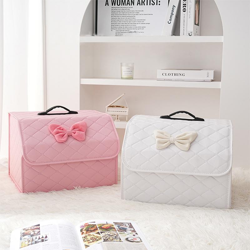 Большой Вместимости Коробка для Хранения в Багажнике Автомобиля Складная Коробка для Хранения в Автомобиле Органайзер для Мелочей Женские Розовые Автоаксессуары