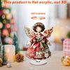 360 Degree Spinning Table Decor Christmas Gingerbread Cupcake Rotating Acrylic Desktop Ornament, 2D Flat Rotatable Decorative Stand Plaque with
