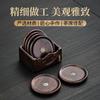 Wooden Tea Cup Coaster Set Handcrafted Black Ebony Chinese Ceremony Tableware Accessory