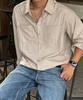 BYMONO [Plus Sizes M-6Xl] Snug-Up Shirt Hidden Button Automatic Tuck Long Sleeve Shirt