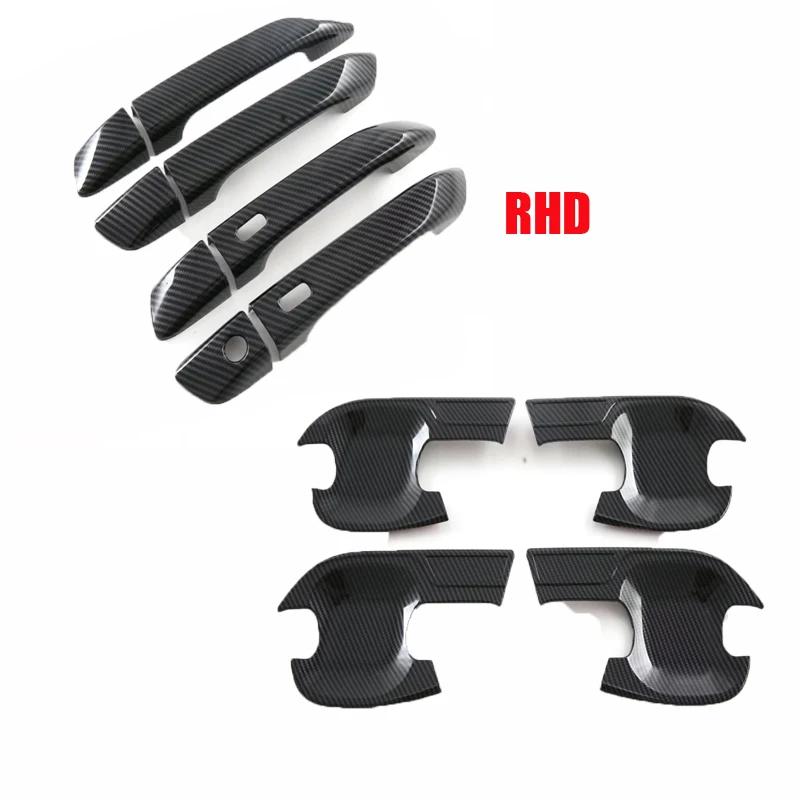 LHD RHD For Isuzu MU-X MU X 2024 ABS carbonfiber Side Door Handle Cover Trim Door Bowl Sticker Protector Accessories