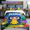 3pcs Duvet Cover Set (1*Duvet Cover + 2*Pillowcase, Without Core), Custom Name Coraline Pattern Bedding Set, Home Bedroom Decor Gift