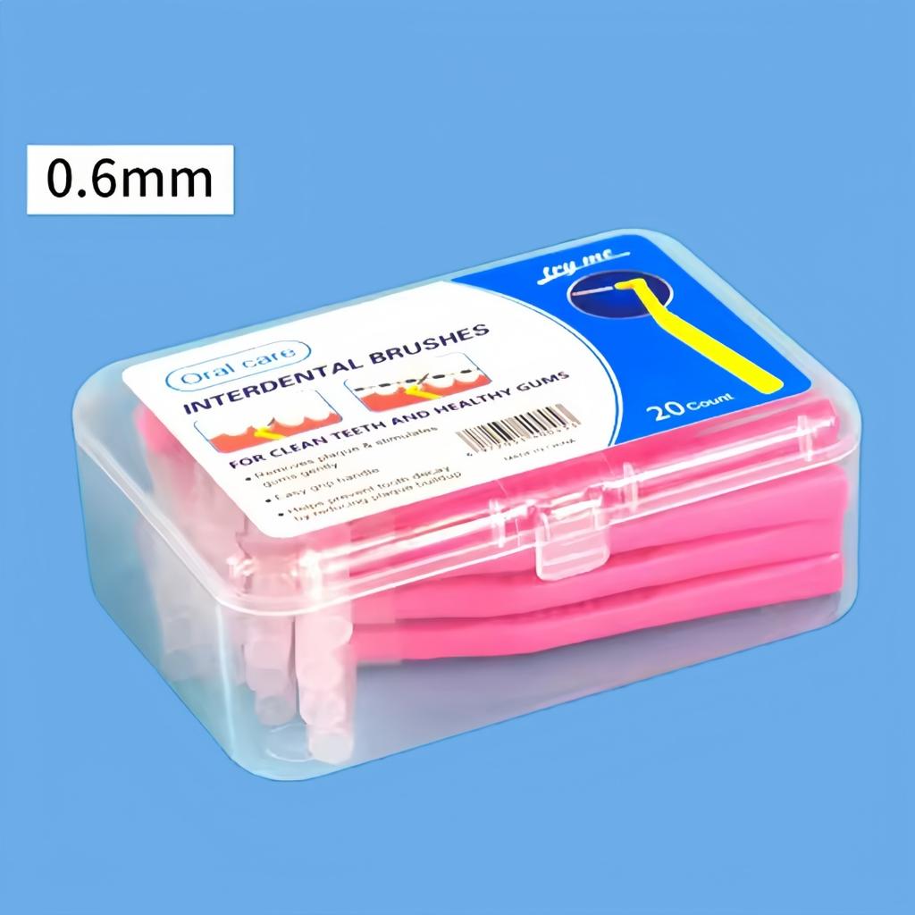 20pcs L Shaped Interdental Brush Cleaning Teeth Gap Soft Brush Portable Interdental Oral Hygiene Cleaning Toothpick Tools