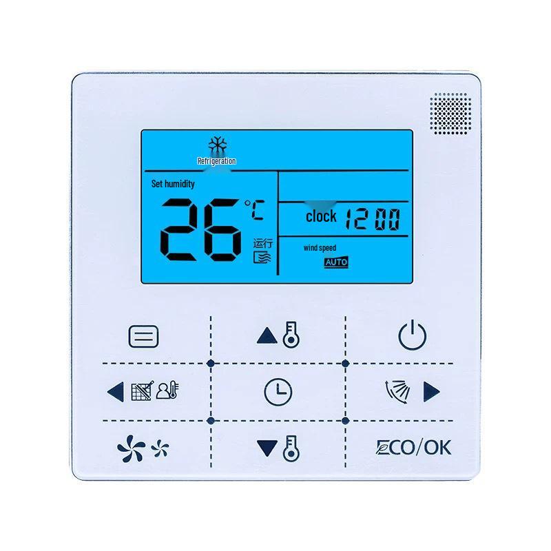 Совместимо с проводным пультом Midea для центрального кондиционера KJR-90D/90C/BK и панелью управления блоком мульти-сплит/канального типа.