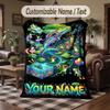 Frog Theme Throw Blanket Custom Name Text Personalized Blanket Soft Cozy Blanket for Home Sofa Bed