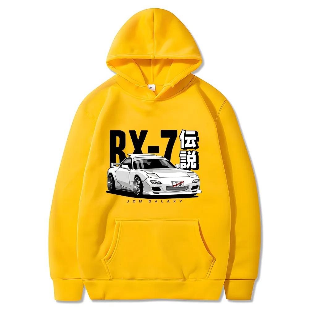 Толстовка Initial D JDM Винтажная RX7 FD Дрифт Японские Машины С принтом Свитшот Харадзюку Трексуит Свободный Мужской Уличная одежда Пуловер Топы