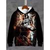 Men's Hooded Hoodies 3D Prints Wolf Graphic Sweatshirt Drawstring Sportwear Long Sleeve Street Tops Men's Clothing Pullover