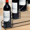 Tiered Wine Rack Trapezoidal Step Design Metal Storage Shelf 4-Bottle Holder Kitchen Organizer Coffee Syrup Container Rack