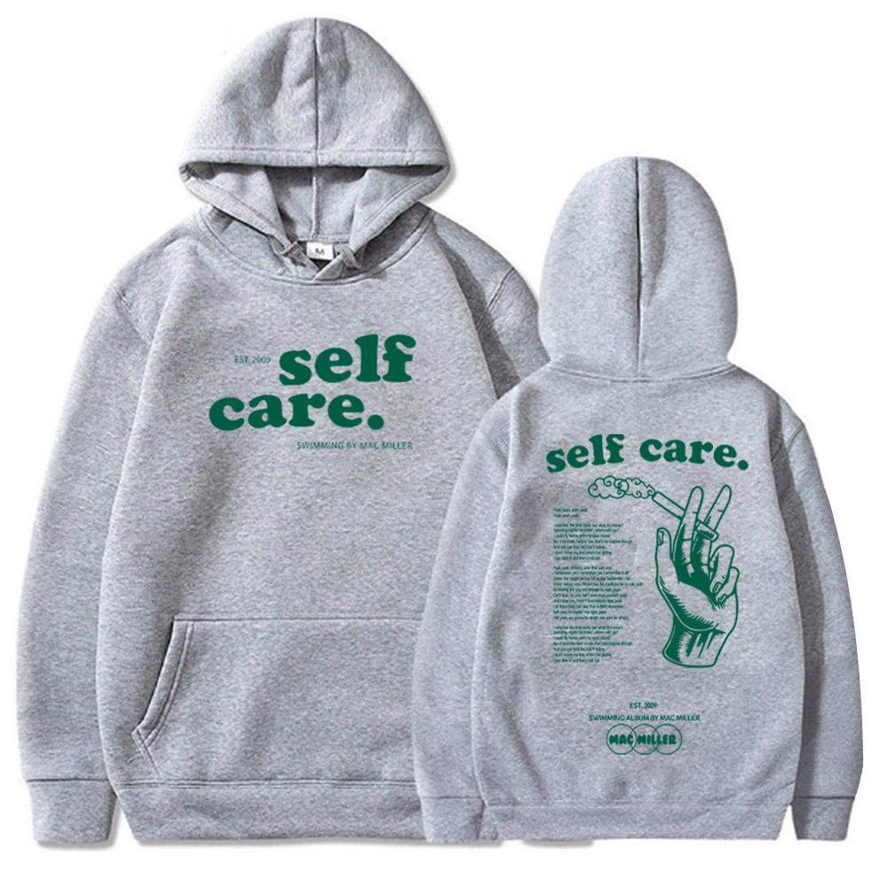 Mac M Self Care Hoodie Swimming Album Hoodie Mac M Fan Gift Self Care Merch Pullover Tops Streetwear Unisex