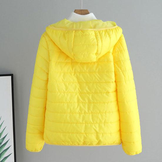 Fall Winter Women Jacket Thick Padded Warm Windproof Soft Zipper Closure Loose Cardigan Hooded Long Sleeve Lady Down Coat