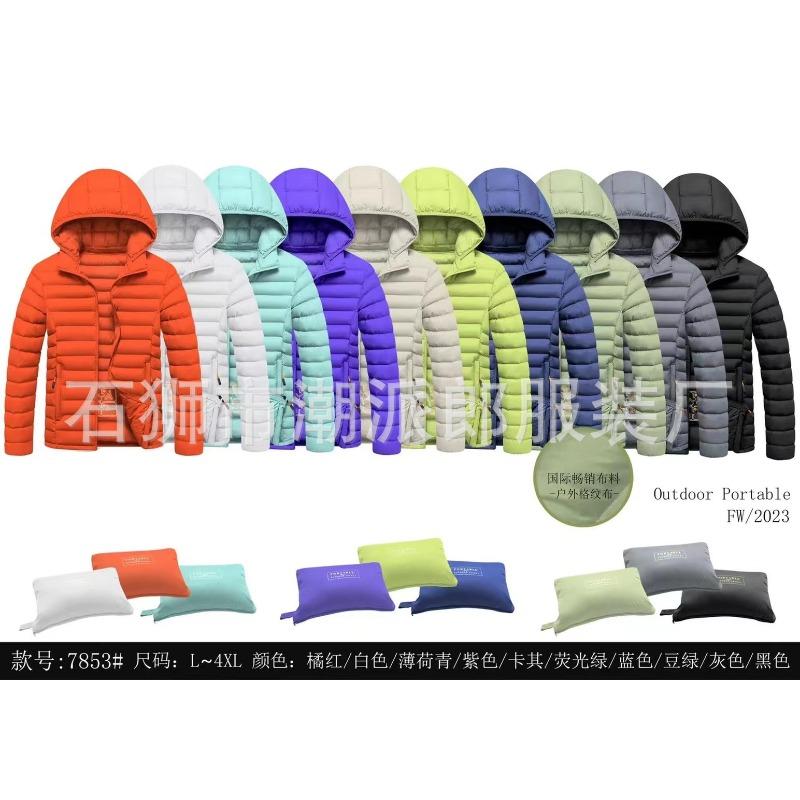 Men's Ribs Cotton-padded Clothes Are Short, Medium and Long, Piled and Thickened Hooded Large-size Color Matching Cotton Clothes.