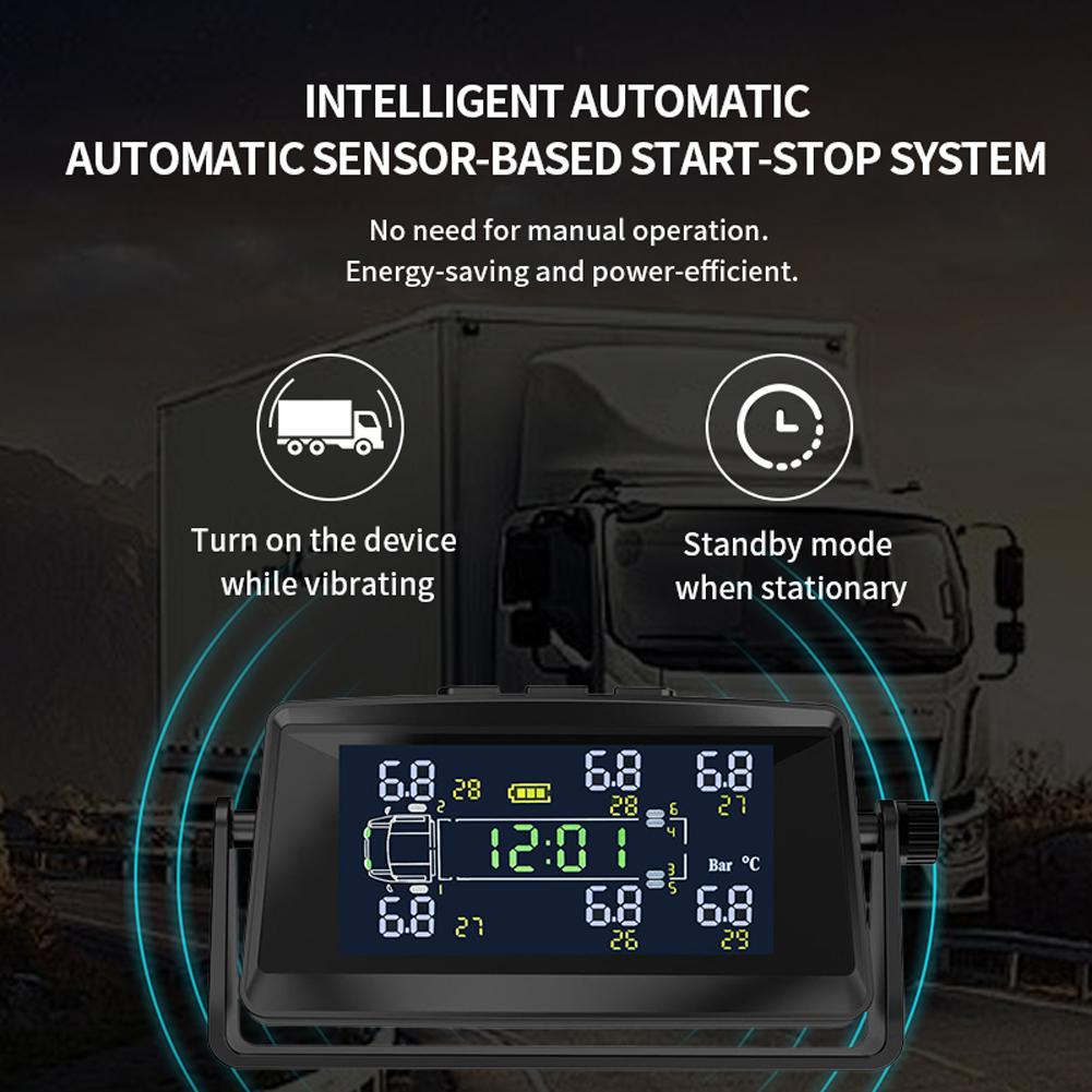 Система контроля давления в шинах с 6 датчиками, USB/Солнечная, TPMS, Монитор температуры шин для автодома, прицепа, грузовика