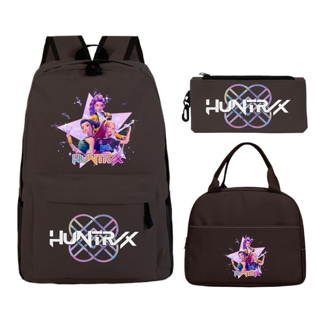 Animation Cartoon Printing Trend Student School Bag Lunch Bag Stationery Pencil Bag Combination Three-Piece Set