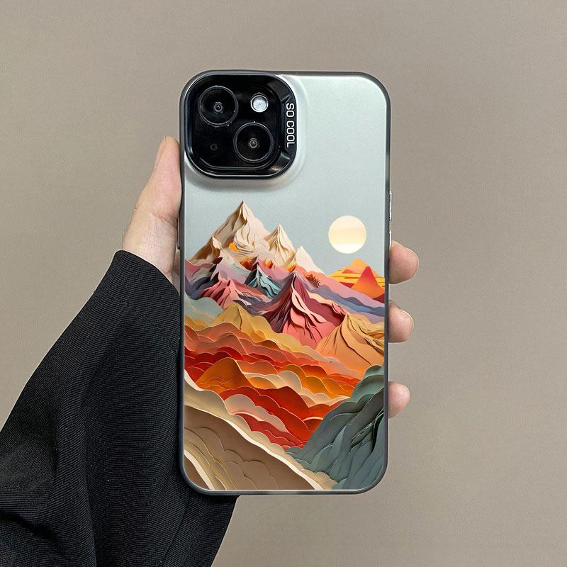Лазерный чехол для телефона с изображением гор и рек для IPhone 14 15 Pro Max Plus 11 12 13 Mini Pro Max 16 Pro Max Ударопрочная задняя крышка Funda