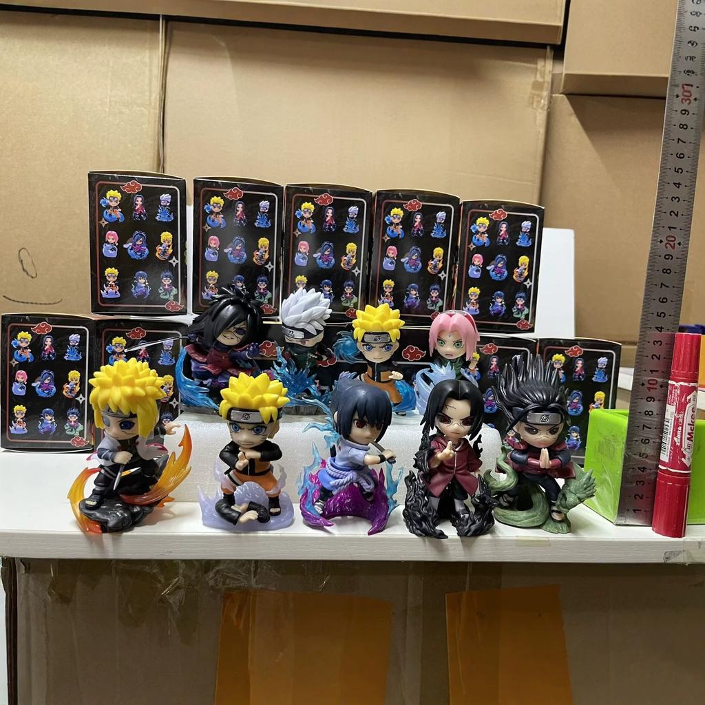 Q Version 9 Hokage Ultimate Battle, Naruto, Sasuke, Kakashi, Sakura, Itachi Wind Watergate Doll Figure