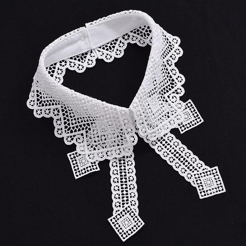 Fashion Lace White Fake Collar Women Detachable Collars for Women Black Lapel False Collars Woman Tie Clothes Accessories
