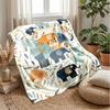 Elephants Among Flowers Theme blanket Lightweight Warm Flannel Blanket Decorative Throw Blanket for Home Decoration