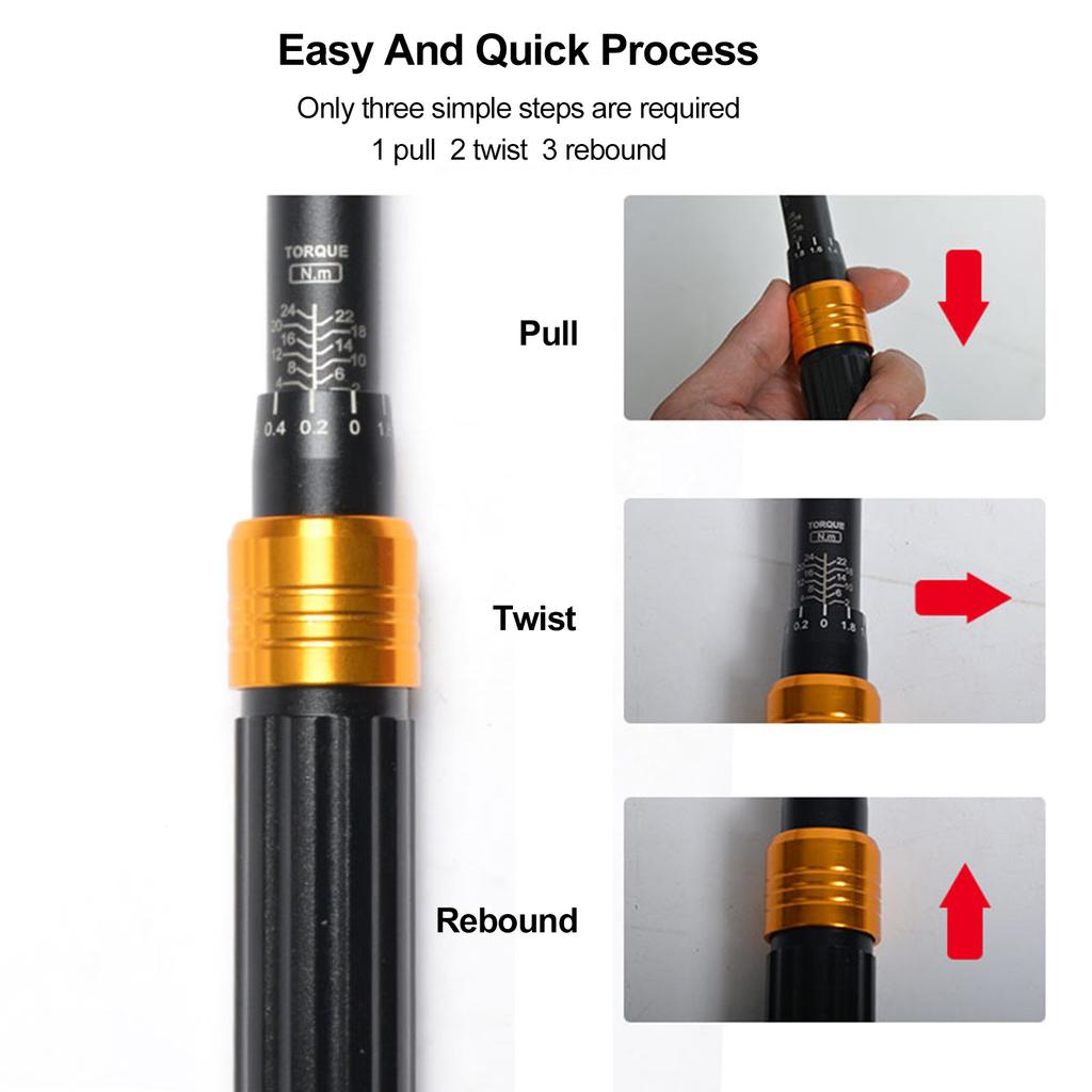 1/4-Inch Torque Wrench Dual-Direction Adjustable 72-Tooth Drive Click Torque Wrench (2-24N.m) Tool
