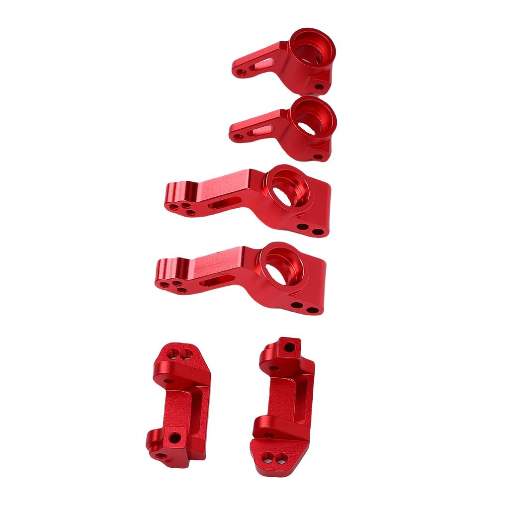RC Car Front Steering Blocks Caster Blocks and Rear Stub Axle Carriers Kit Replacement for Traxxas Slash 2WD RC Car Red