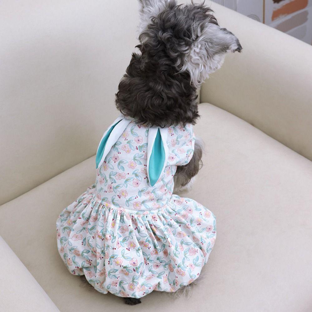 Стираемая юбка для собаки с кроличьими ушками, милое платье для собаки, практичная юбка принцессы для питомца, товары для питомцев