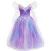 Kids Girls Witch Long Sleeves Princess Mesh Tutu Dress Princess Halloween Cosplay Costumes