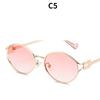 Women's Sunglasses, Men's and Women's Fashion Round-frame Metal Sunglasses
