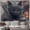 2D Котенок-воин Японский стиль Домашний декор Игровая вечеринка Фон для фотосъемки