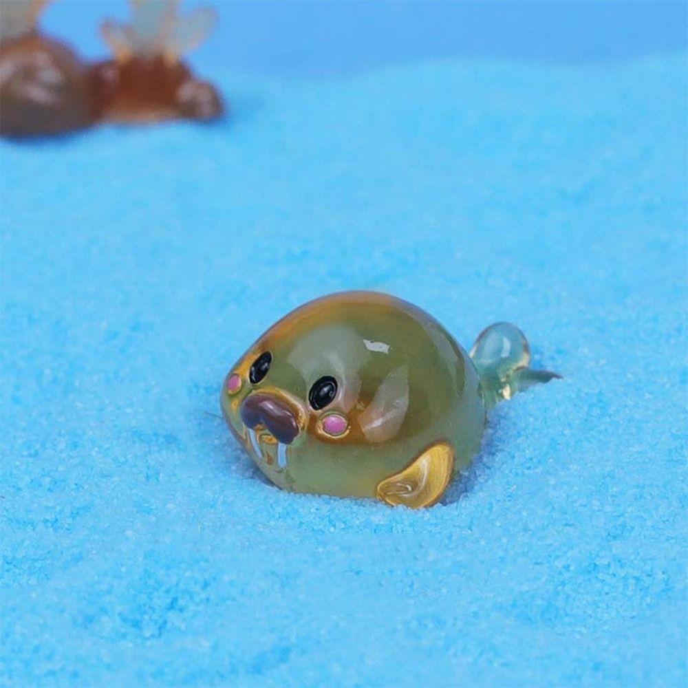Cartoon Ocean Animal Miniature Figurines Cute Mini Ocean Animal Statue Desk Accessories