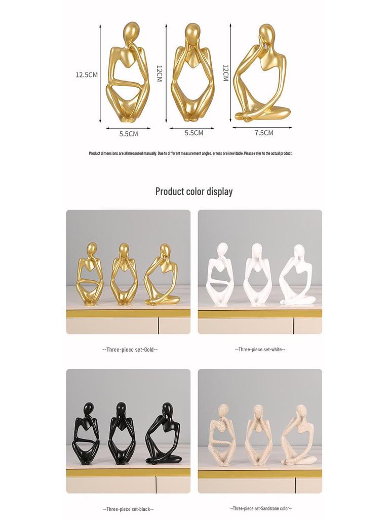 Набор смоляных мини-фигурок в сидячей позе для украшения дома и офиса