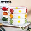 Ceramic Handle Bowl Cartoon Cute Japanese Instant Noodle Bowl Household Oven Bowl High Temperature Resistant Plate Bowl