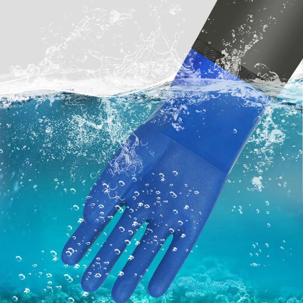 Non-Slip Rubber Work Gloves 70cm Work Safety Gloves Full Arm Pond Gloves Drain Cleaning