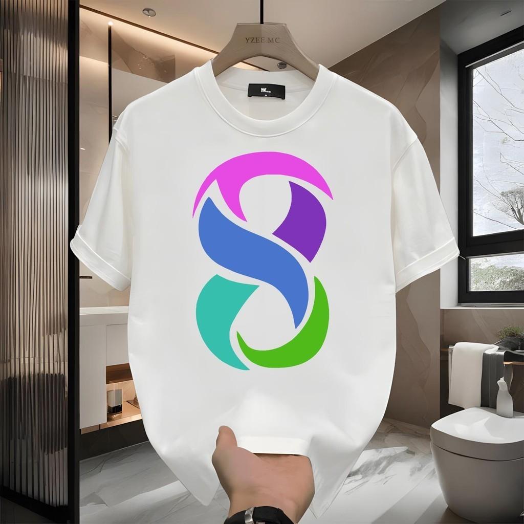 Новая футболка из чистого хлопка с принтом Чистый хлопок Американский стиль Модная футболка Уличный стиль Свободный крой Летняя футболка Парная футболка с коротким рукавом