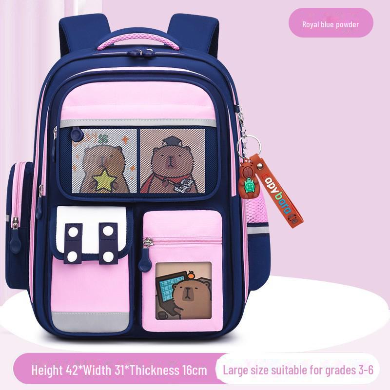 Легкий рюкзак большой вместимости Capibara для девочек начальной школы, 1-6 класс, с защитой позвоночника