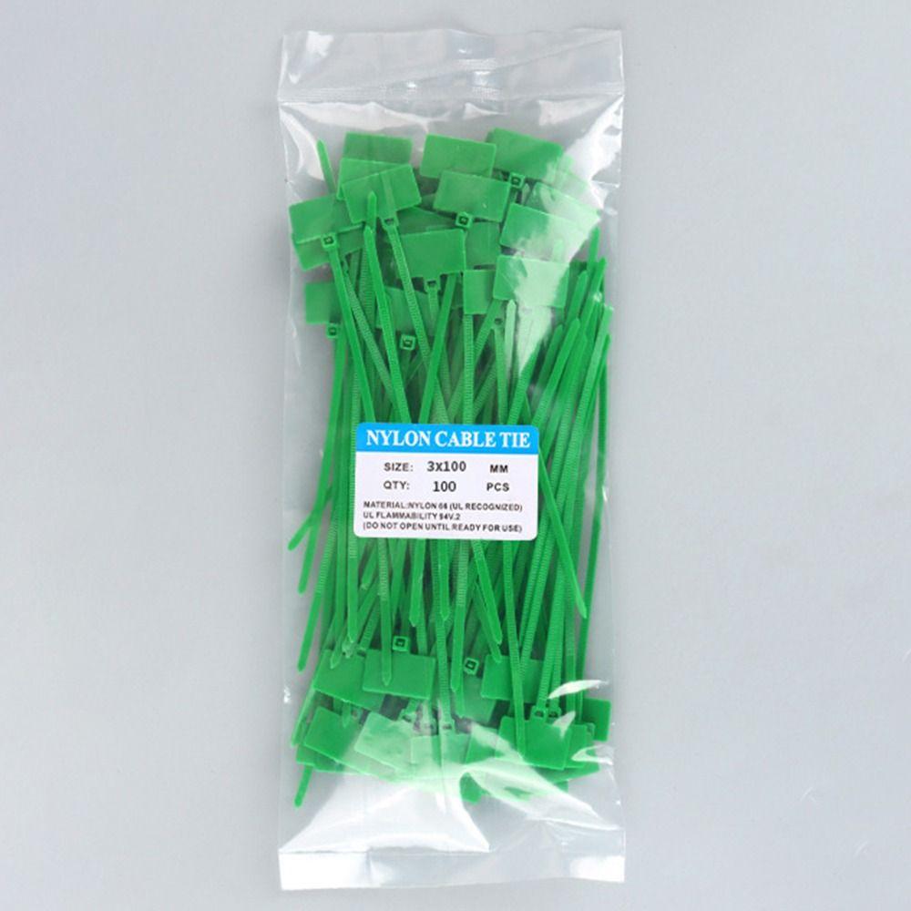 100pcs Easy Mark Cable Ties Colorful Style Nylon Ties Zip Tie Plastic Label Regular Tagging