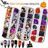 Halloween Nail Art Jewelry Glitter Sequins Holographic Skeleton Spider Pumpkin Bat Witch Ghost Nail Art Nail Decoration